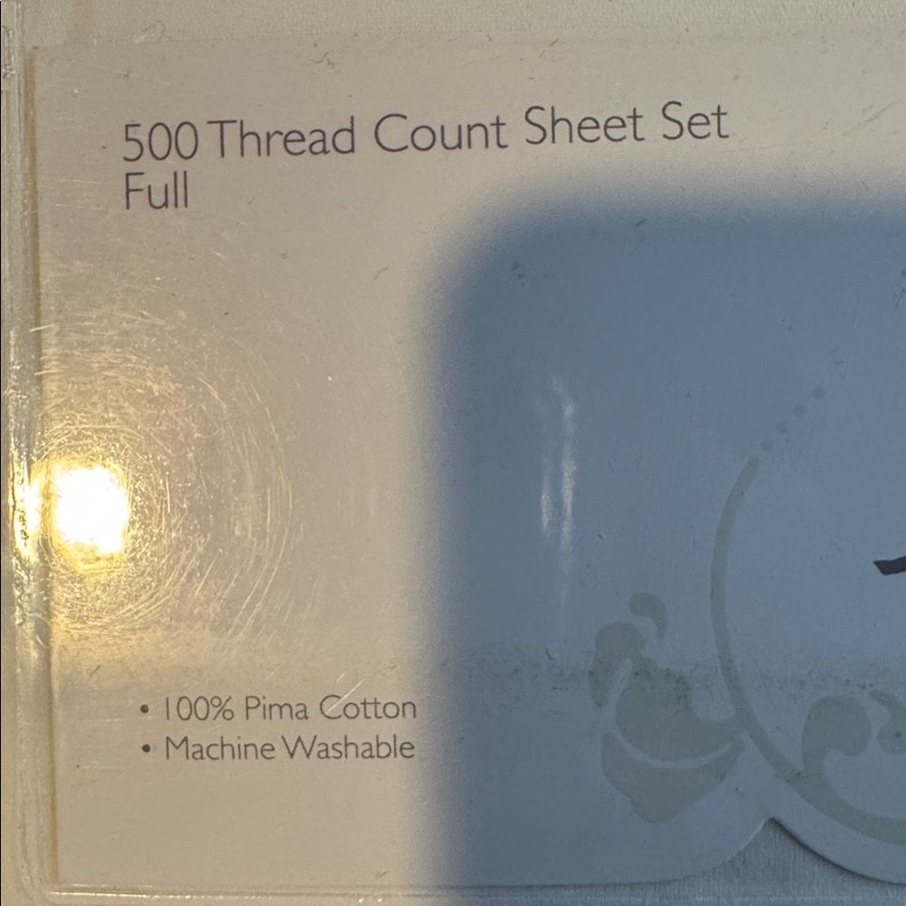 Sky 500 Thread Count Full Prima Cotton Sheet Set in White - Picture 2 of 3